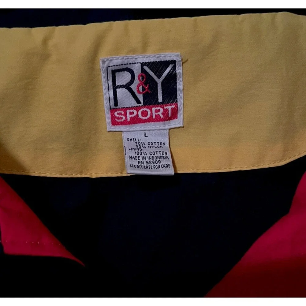 Vintage R&Y Sport Jacket Cotton Lining Jacket Red Blue Yellow